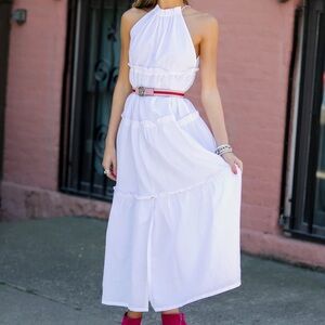 Club Monaco white tiered dress